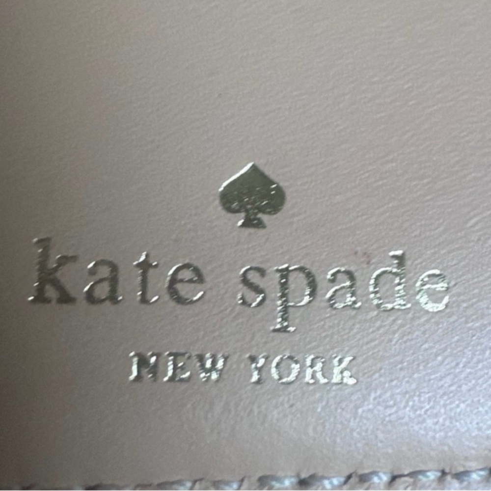 Kate Spade Grey and Cream Leather Slim Wallet
